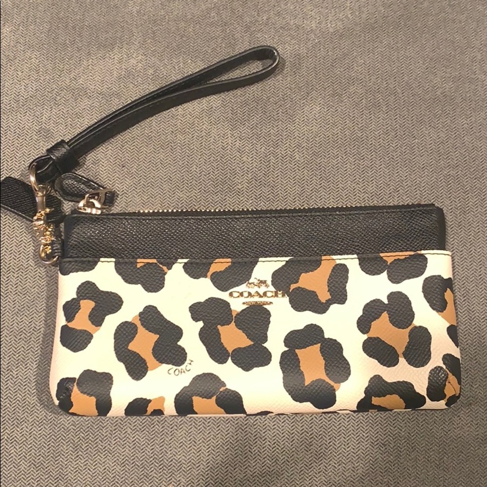 Leopard coach wristlet
